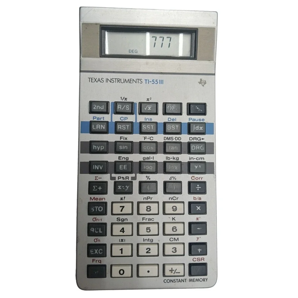 Vintage Calculator Texas Instruments ti 55 ii / Working w/ BRAND NEW Battery Inc